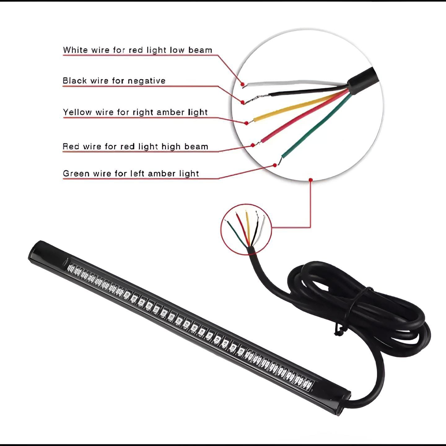 48 Led Back Light Strip With Led Indicators For Cafe Racer Bikes... - Image 3