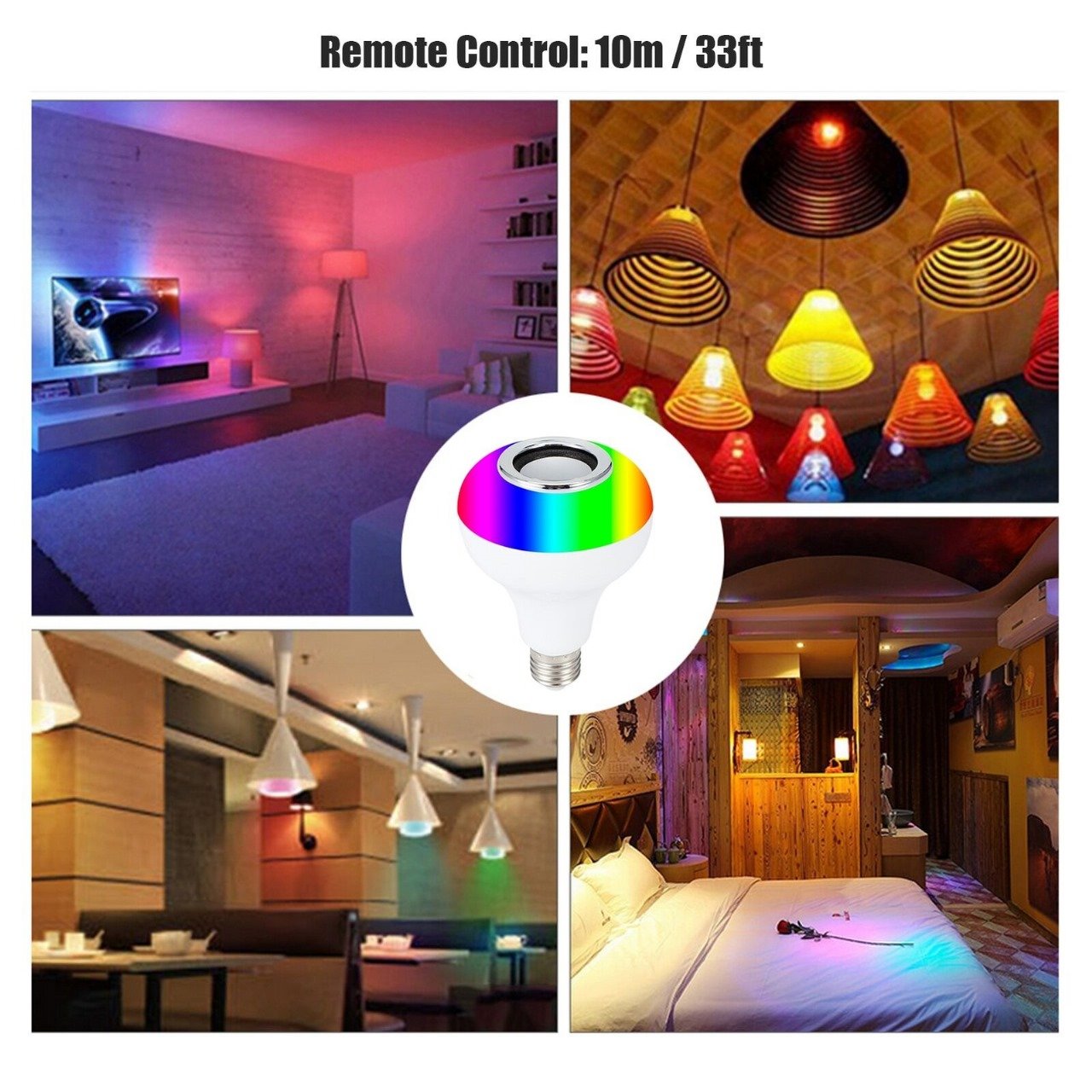 Smart Led Light Bulb With Built-In Bluetooth Speaker And Remote...