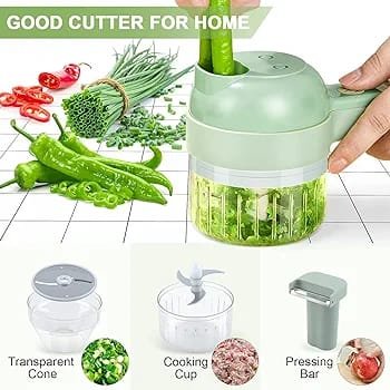 4 In 1 Handheld Electric Vegetable Cutter Wireless Food Processor...