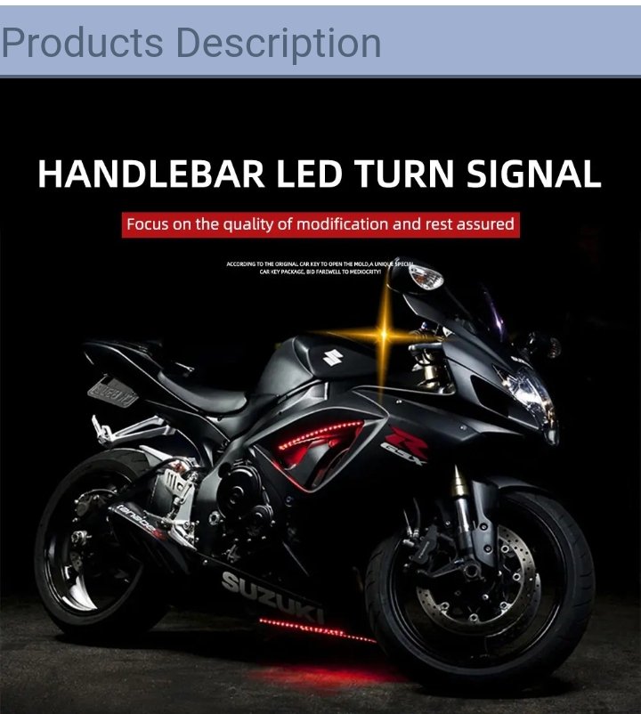 Dual Color Turn Signal Indicator Motor Cycle Handle Grip Bar... - Image 4