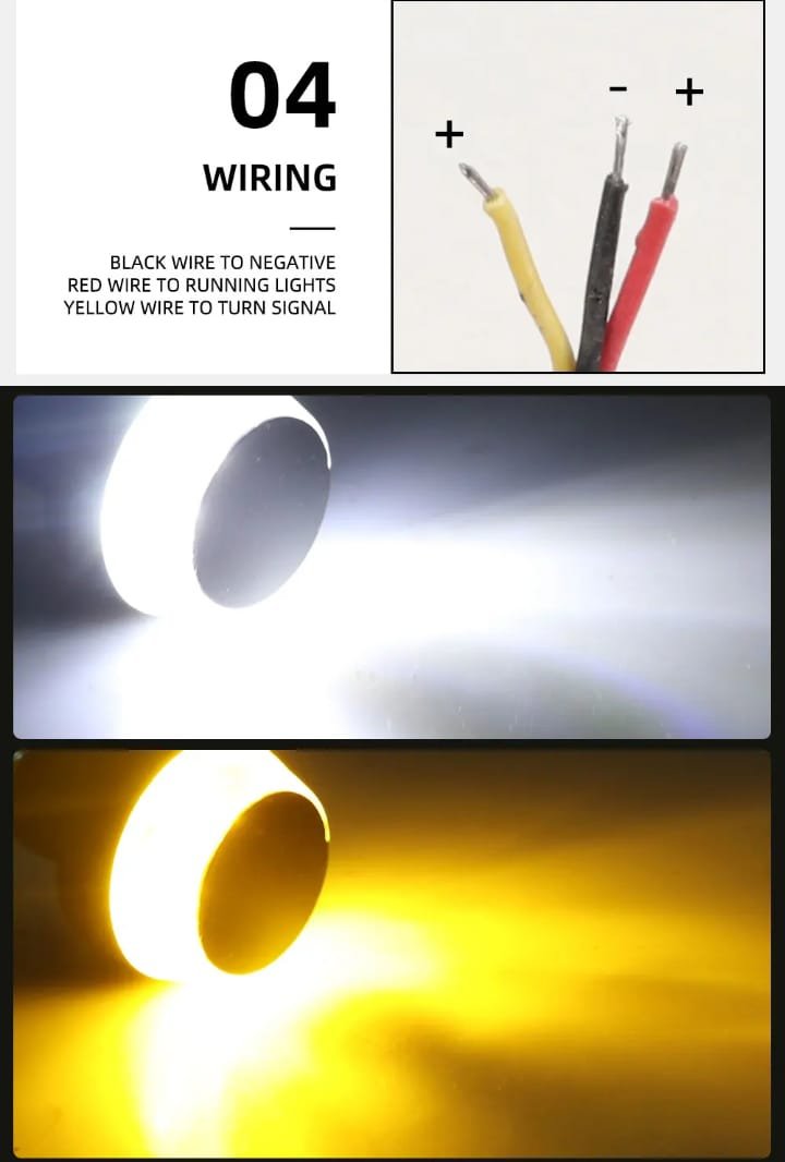 Dual Color Turn Signal Indicator Motor Cycle Handle Grip Bar... - Image 3
