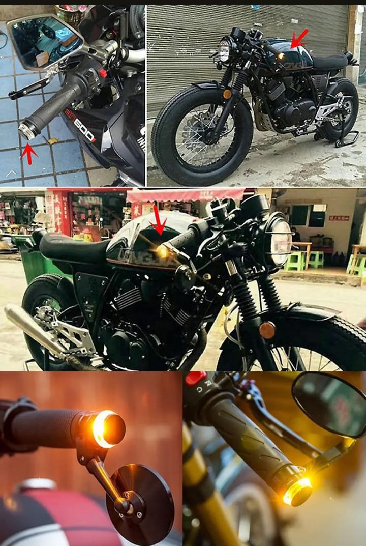 Dual Color Turn Signal Indicator Motor Cycle Handle Grip Bar... - Image 2