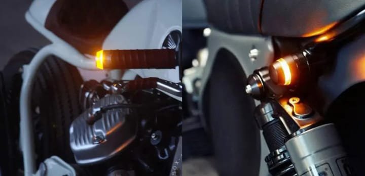 Dual Color Turn Signal Indicator Motor Cycle Handle Grip Bar...