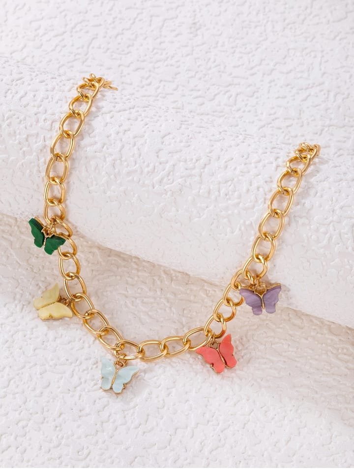Elegant Multi Color Butterfly Chain Material Alloy /Beautiful... - Image 3