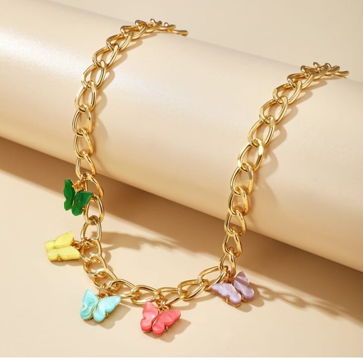 Elegant Multi Color Butterfly Chain Material Alloy /Beautiful... - Image 2