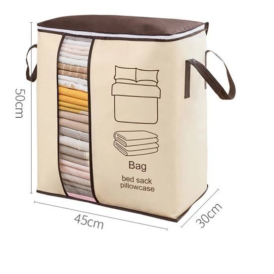 Large Non-Woven Portable Clothes Storage Bag Clothing Organizer -...