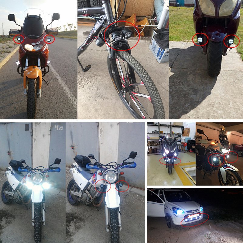 2 Pcs Motorcycle Headlights Plus Switch Led White Super Bright...