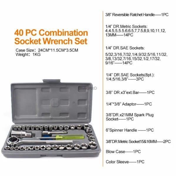 40Pcs Aiwa Socket Wrench Tool Kit &Amp; Screwdriver And Socket Set - Image 3