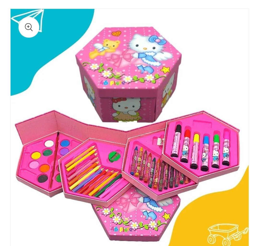 46 Pcs Painting Colour Kit For Kids, Fun Disney/Cartoon Character...