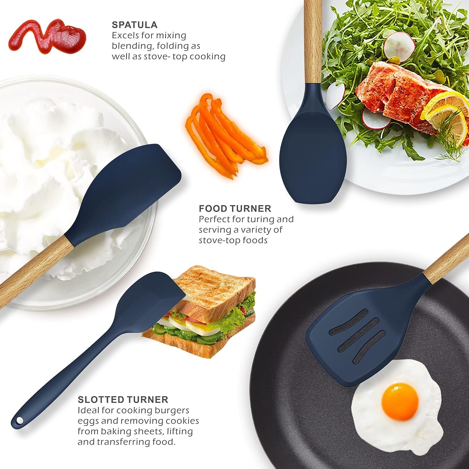 12 Pcs Silicone Cooking Utensils Kitchen Utensil Set - Image 3