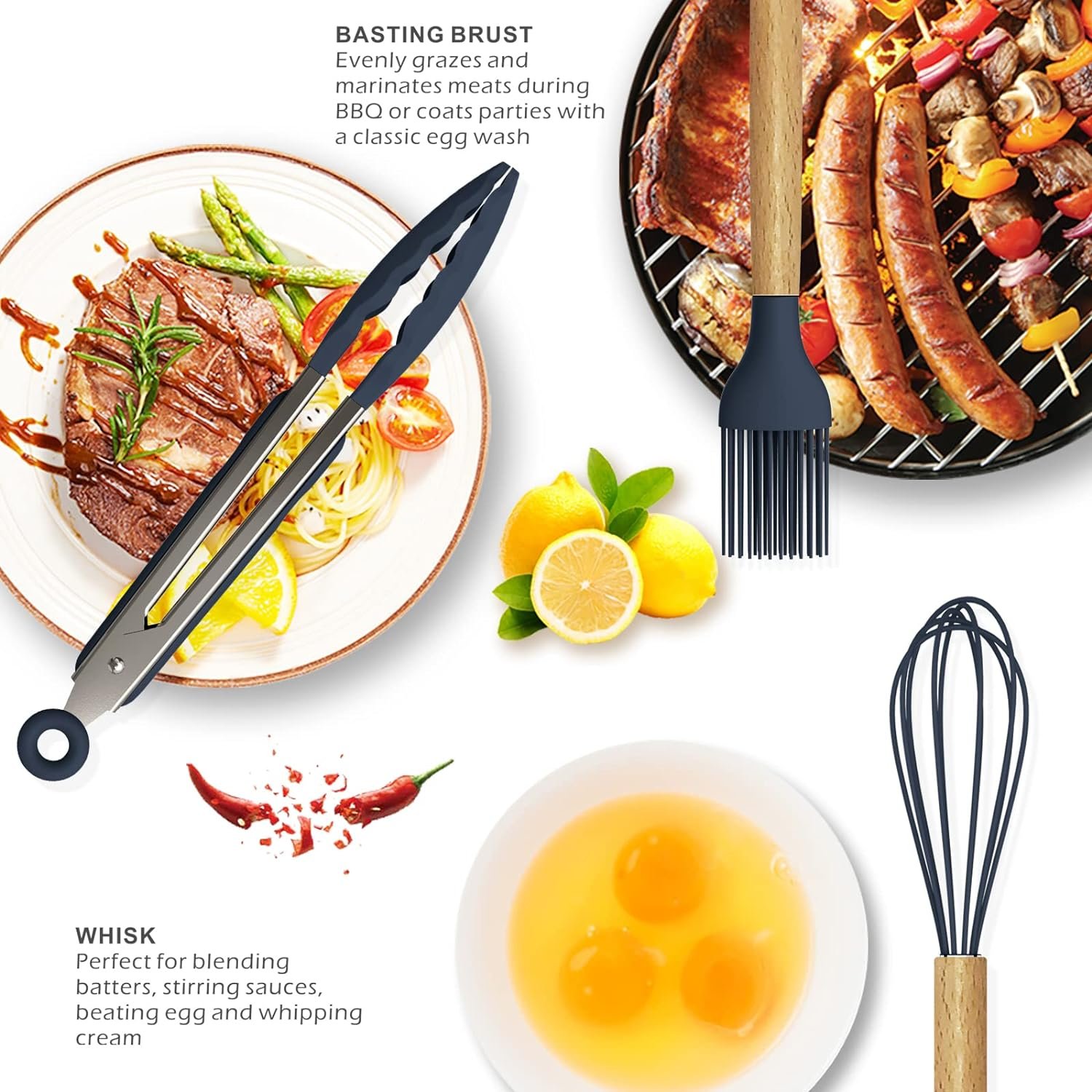 12 Pcs Silicone Cooking Utensils Kitchen Utensil Set - Image 4