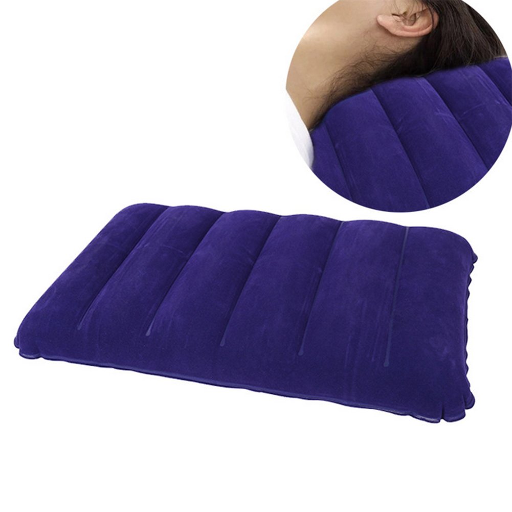 Inflatable Flocked Velvet Camping Sleeping Travel Pillow - Image 5