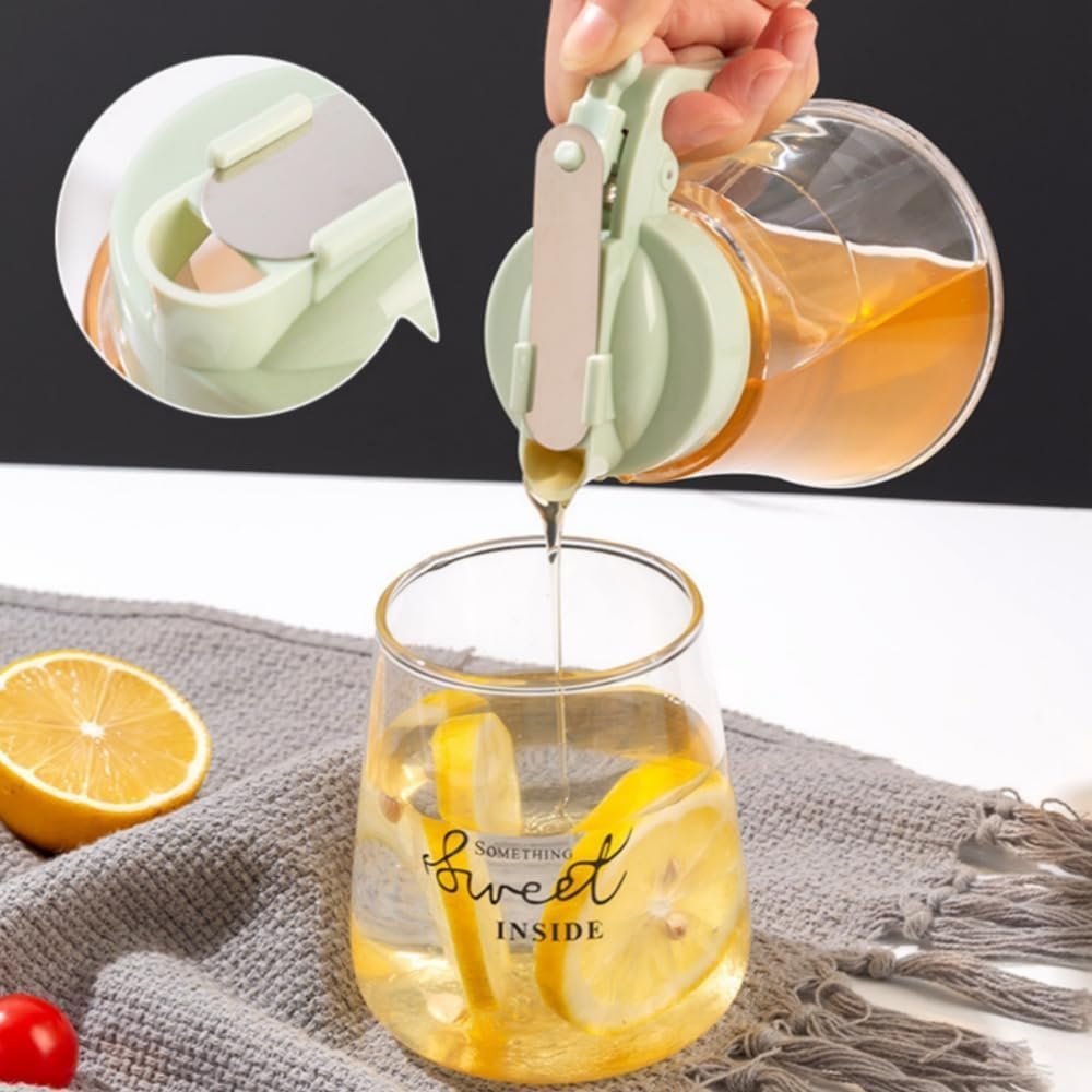 Honey Dispenser No Drip - Easy Squeeze Syrup Dispenser Bottle For...