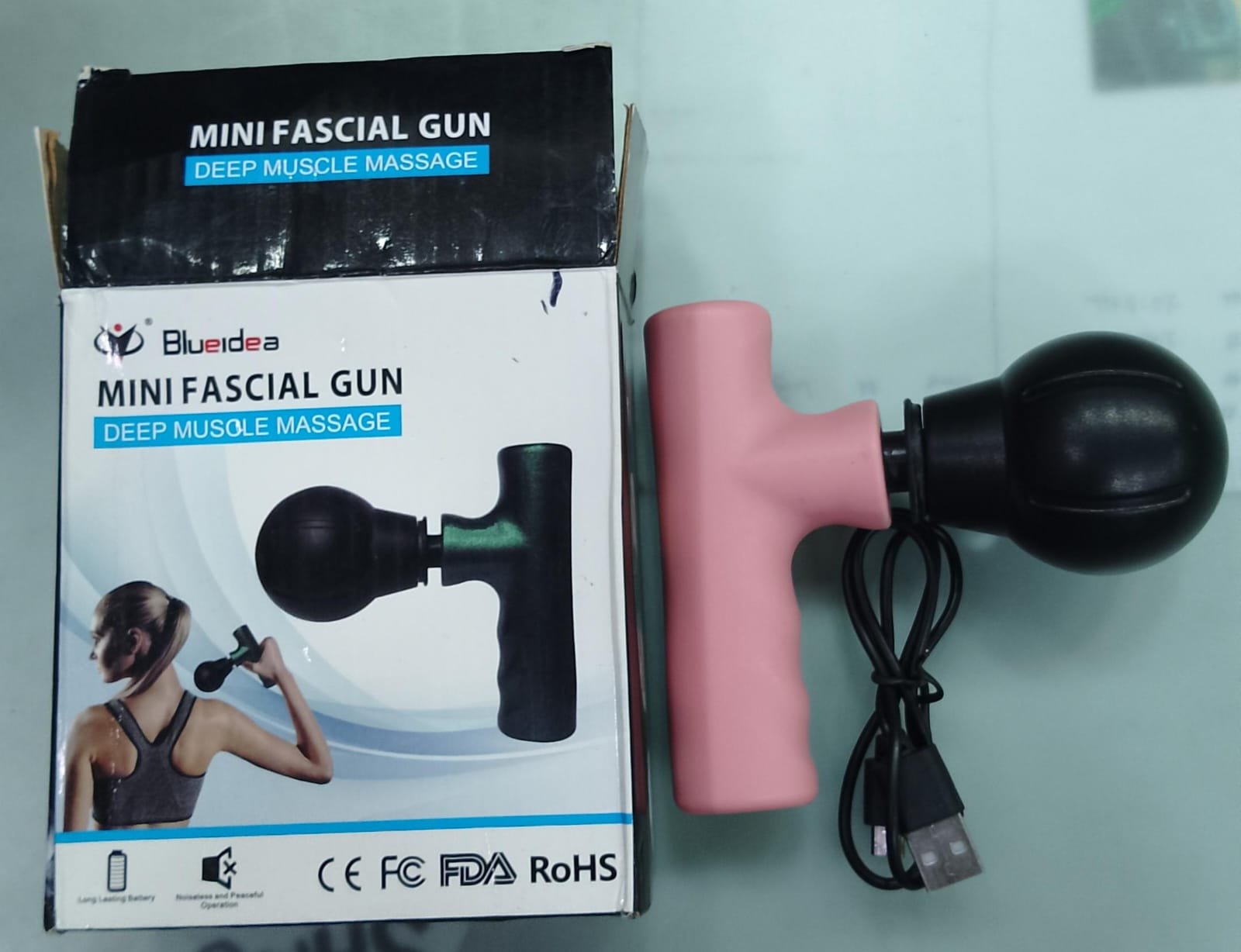 Black Mini Fascial Gun Deep Muscle Massager Mini Head And Face... - Image 4