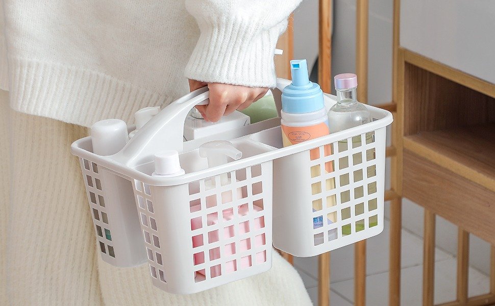 Plastic Bathroom Basket Kitchen Sink Basket Shower Caddy Basket...