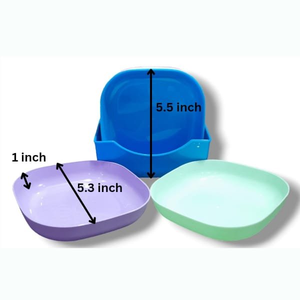 10Pcs Plates Set With Holder (Random Colours) - Image 5