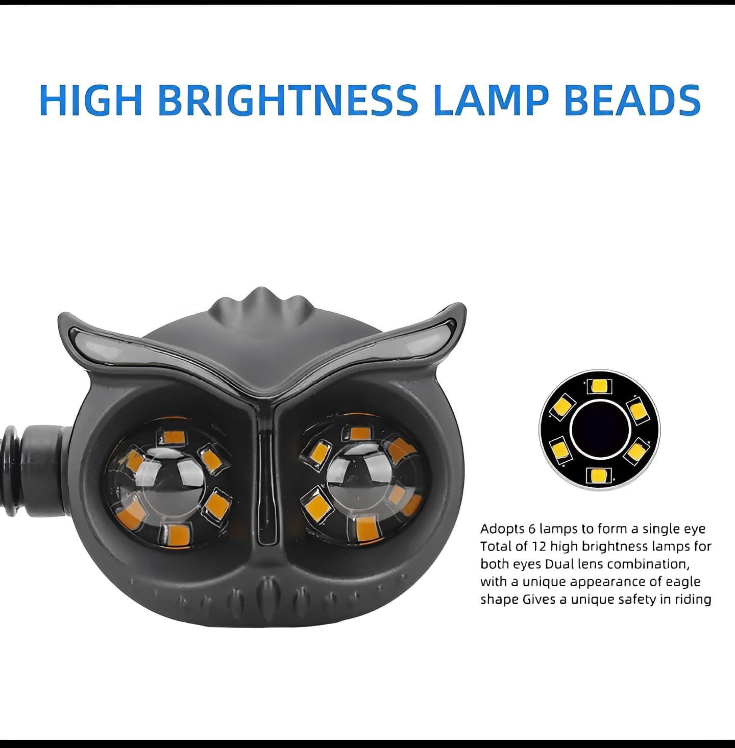Pack Of 2 Pcs Owl Style Dual Color Motorcycle Driving Headlight,... - Image 5
