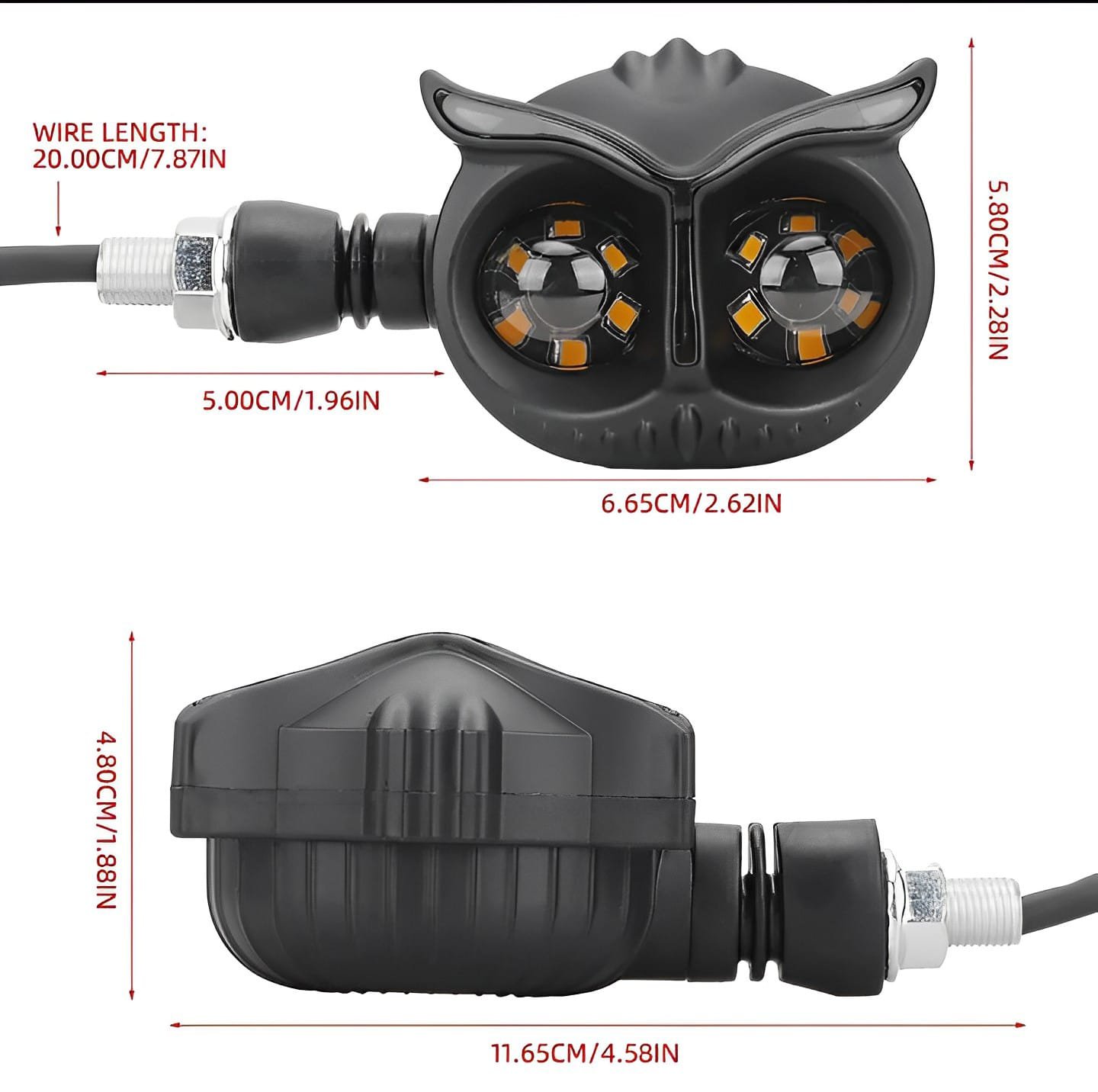 Pack Of 2 Pcs Owl Style Dual Color Motorcycle Driving Headlight,... - Image 3