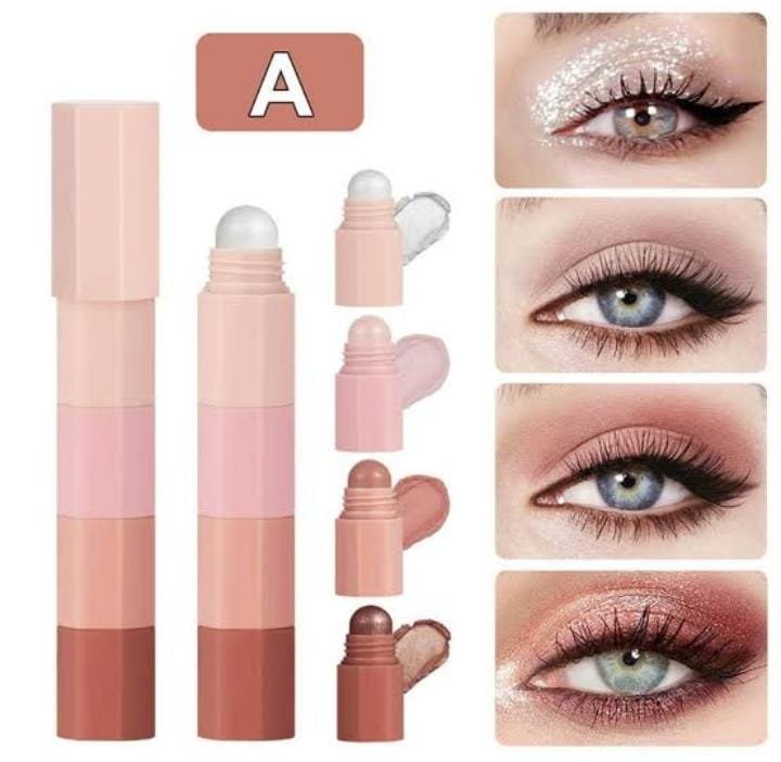 (One Pcs ) 4 In 1 Eye Makeup Pen (Random Color) Without Box - Image 3