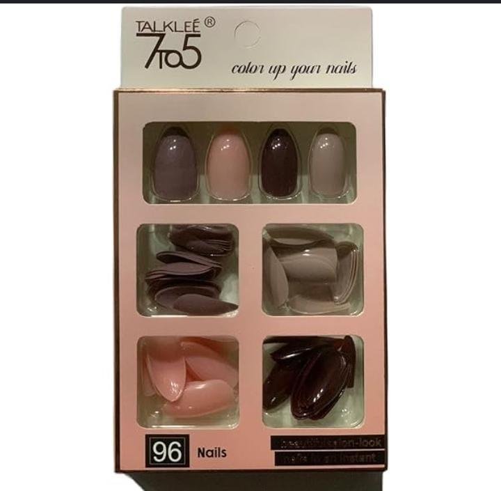 96 Pcs Nails Without Glue Or Sticker (Random Color) - Image 2
