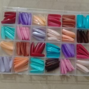 288 Pcs Colorful And Shiny Nails Box (Random Color)