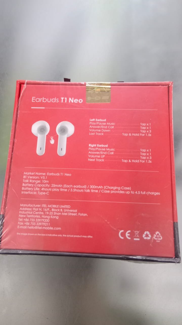 Itel Earbuds Model T1 Neo 18 Hours Playback - Image 3