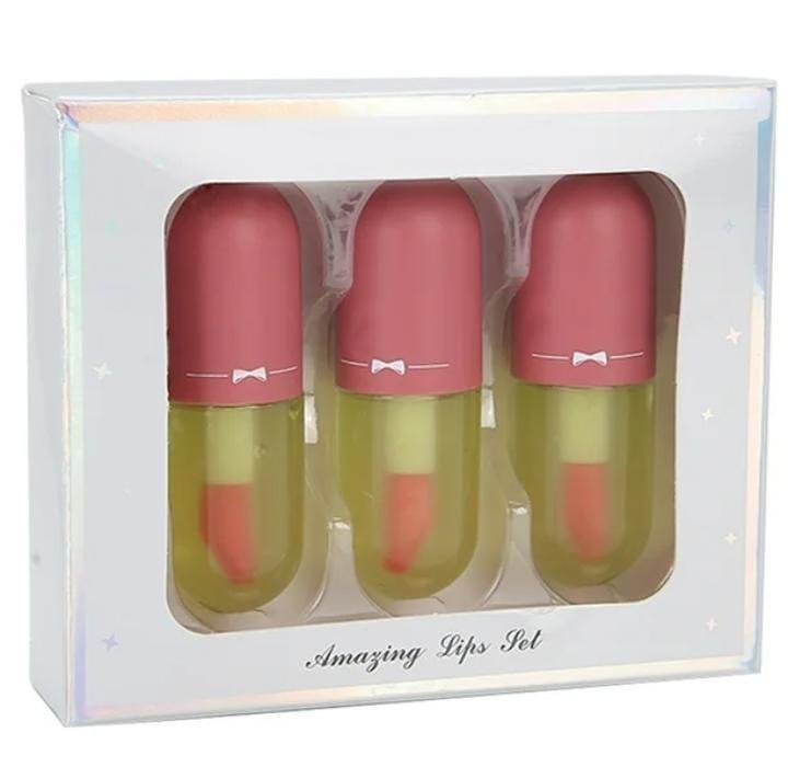 (Pack Of 3 ) New Lip Gloss Capsule Lip Plumper Oil Shiny Clear Lip... - Image 4