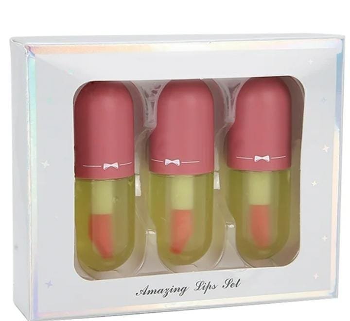 (Pack Of 3 ) New Lip Gloss Capsule Lip Plumper Oil Shiny Clear Lip...