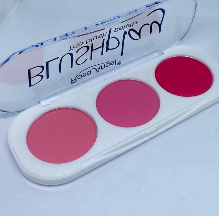 3 Color Makeup Blush Palette Mineral Powder Red Rouge Long Lasting... - Image 4