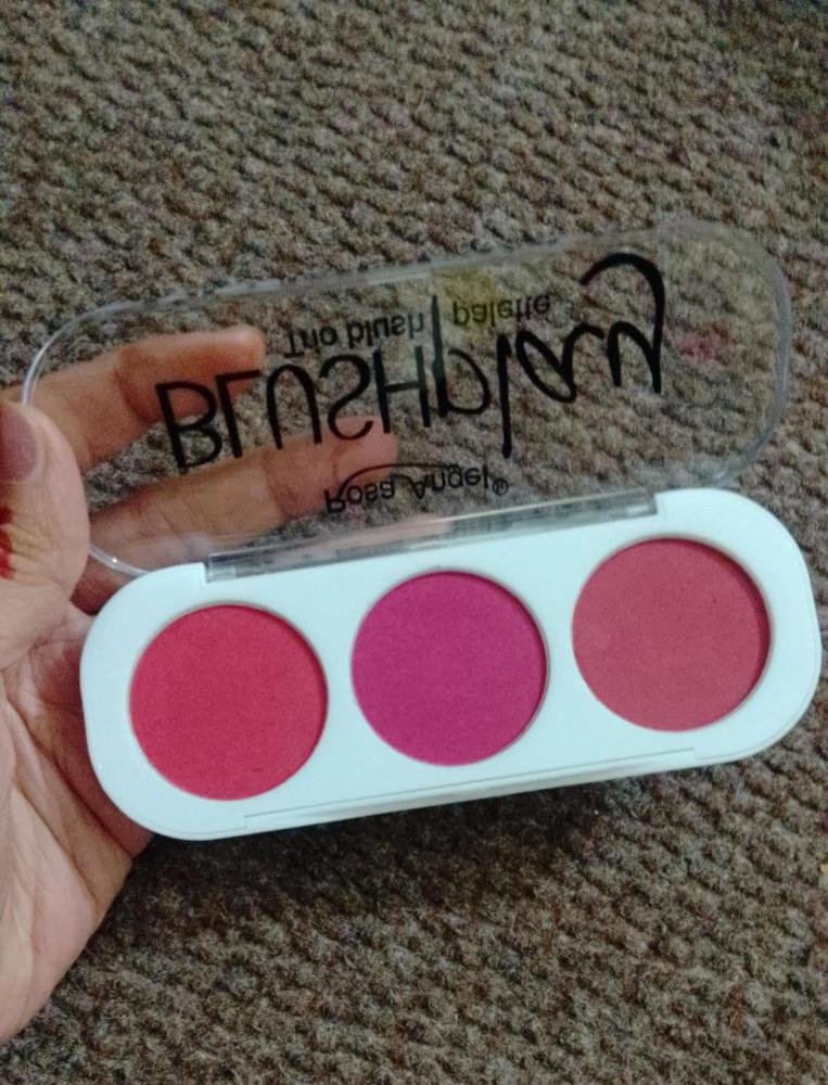 3 Color Makeup Blush Palette Mineral Powder Red Rouge Long Lasting... - Image 2