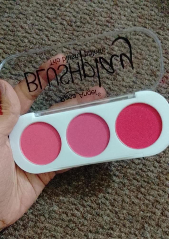3 Color Makeup Blush Palette Mineral Powder Red Rouge Long Lasting... - Image 3