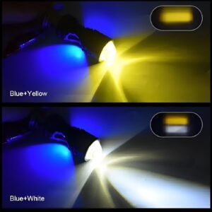 Bike Led Headlight Bulb With 5 Function- Police Light Red, Blue...
