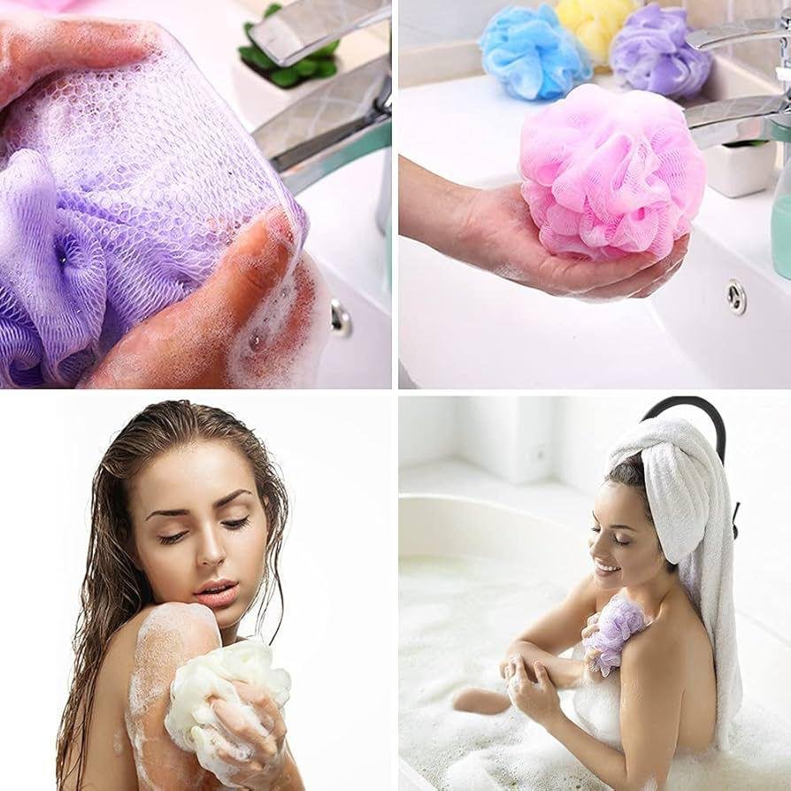 Body Wash Puff Sponge Pack (Random Color)