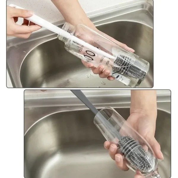 1 Pcs Silicone Feeder Bottle Brush Glass Brush Cup Brushes Long Handle - Image 3