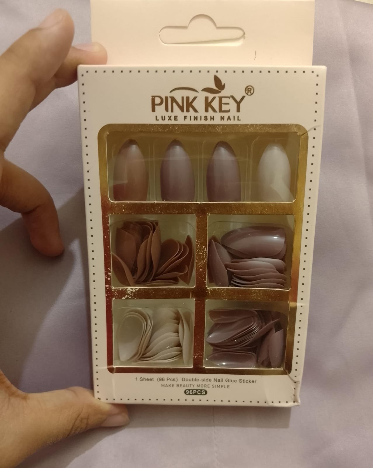 96 Pcs Nude Colors Nail Pack Without Glue Or Sticker (Random Color) - Image 2