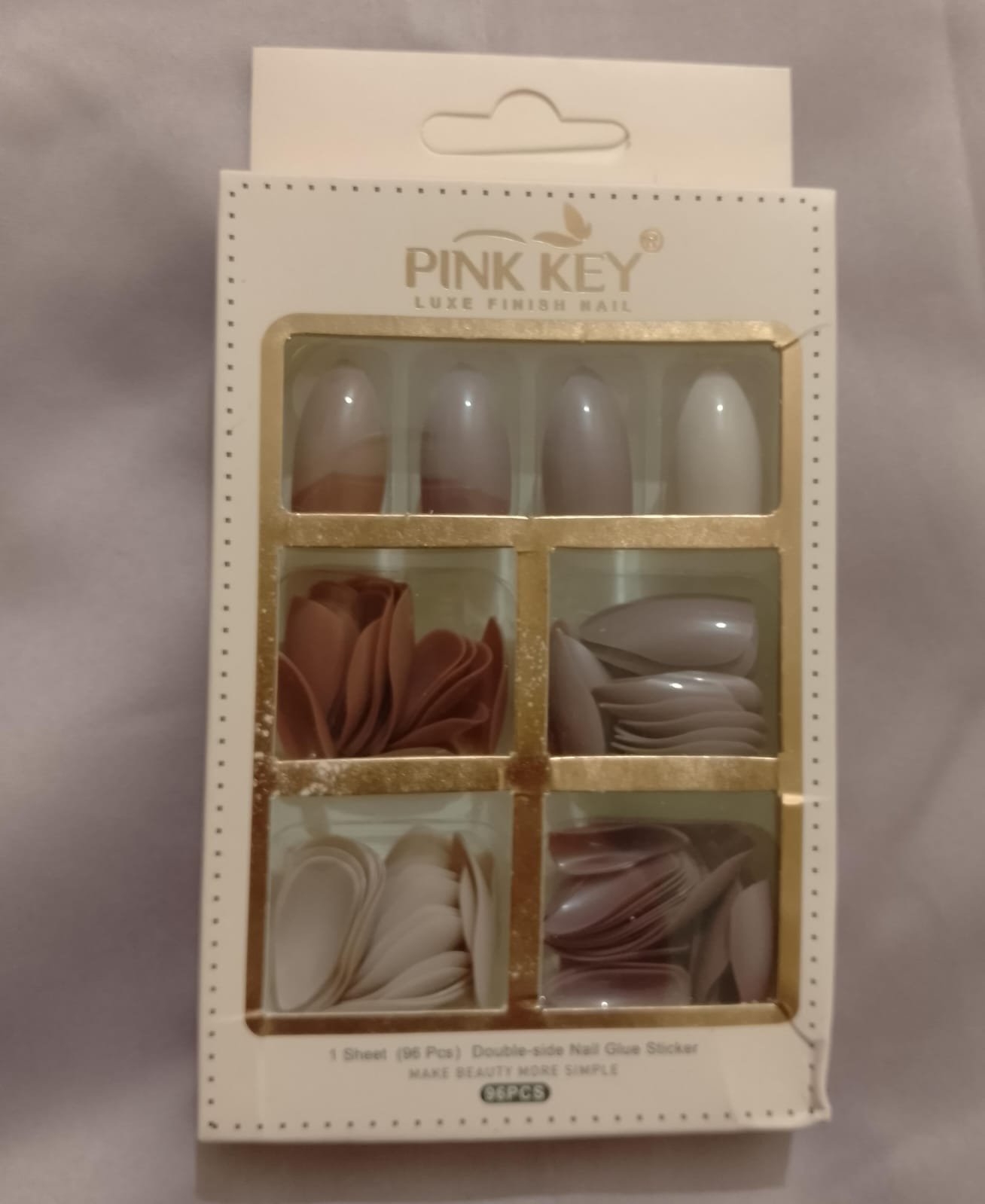 96 Pcs Nude Colors Nail Pack Without Glue Or Sticker (Random Color) - Image 3