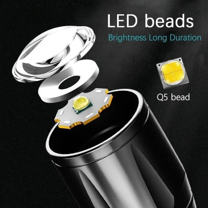 Torch Mini Flashlight Rechargeable 500Mah Abs Plastic Body