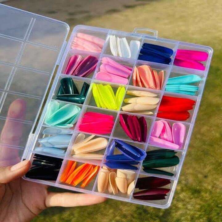 576 Pcs Nails With Box ,Reusable Artificial Nails, 24 Different... - Image 3