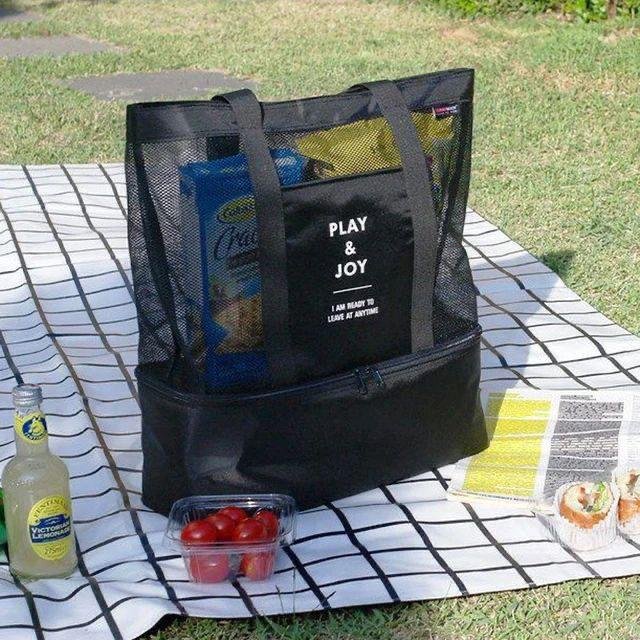 Hanging Travel Outdoor Picnic Cool Bag Organizer (Random Color)