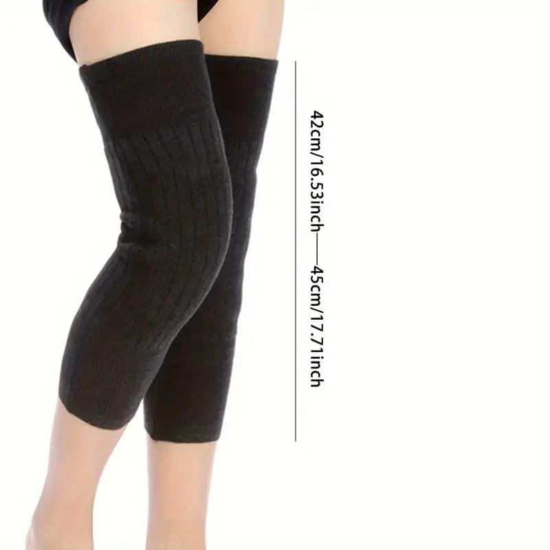 (1Pair) Knee Warmer Woolen Knee Cap For Men And Women (Random Design) - Image 3