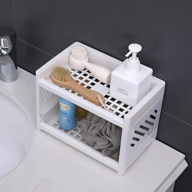 Desktop Double-Layer Plastic Storage Holder Rack Cosmetic Box...