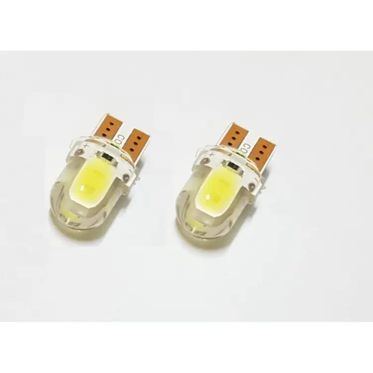 Pack Of 2 T10 Cob Led Bulbs Silicone Parking Led. 12V Dc. Color White