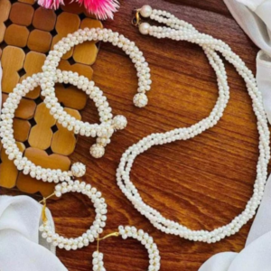 Women Pearl Elegant Jewelry Set ,Kangan, Mala &Amp; Earrings Pearl...
