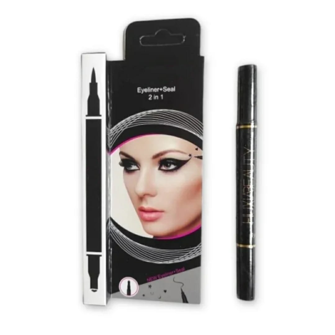 2 In 1 Double-Ended Waterproof Liquid Eyeliner + Seal (Black)