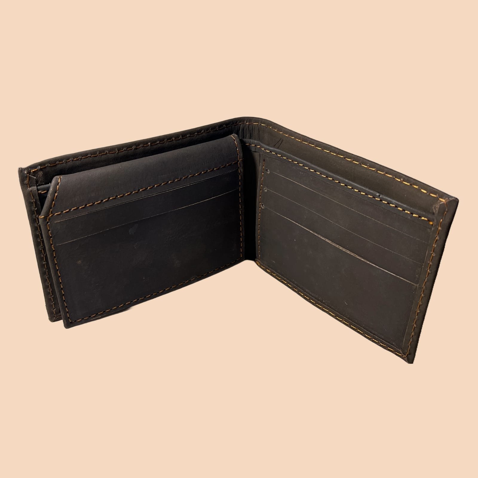 Cow Leather Plain Men Short Wallet Purse Small Vintage Wallets...
