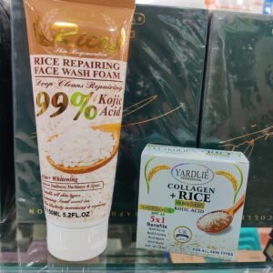 Kit 2 Pcs Deep Facial Cleanser And Repairer With Rice Extract...