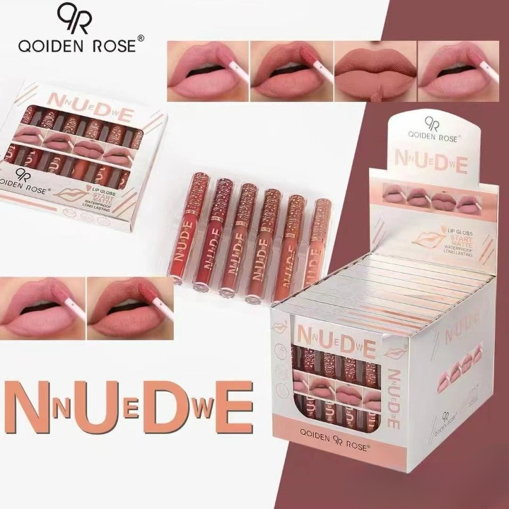 Pack Of 6 Nude High Pigment Matte Lipgloss Soft &Amp; Matte... - Image 3