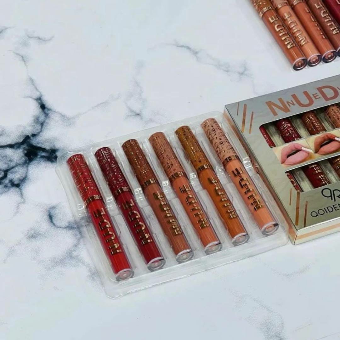 Pack Of 6 Nude High Pigment Matte Lipgloss Soft &Amp; Matte...