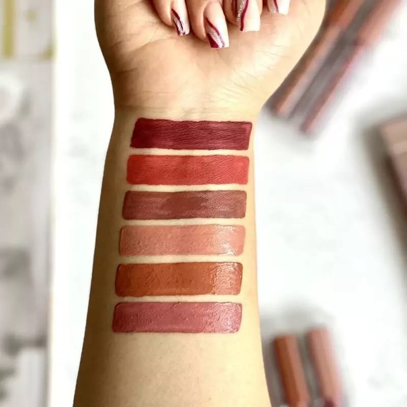 Pack Of 6 Nude Look High Pigment Matte Lipgloss Long Lasting Soft...