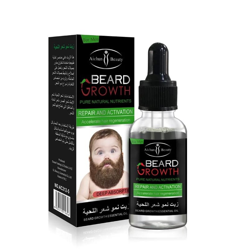 Aichun Beauty Organic Men Beard Growth Oil Concave Naturals Beard...